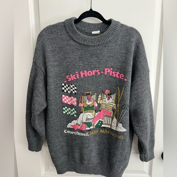 Vintage Courchevel Ski Hors Piste Après Ski Sweater Large - Picture 2 of 4